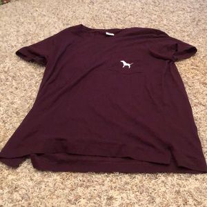 Maroon PINK tee shirt.